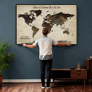 Custom Push Pin World Map Wall Art Canvas Print –