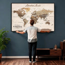 Framed Push Pin World Map Canvas Print – Custom Framed by MyGreatCanvas | Canvas Wall Art Prints | Photo Prints & Wall Decor