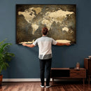 Large Framed Vintage World Map Wall Art Print for Home Wall by MyGreatCanvas | Canvas Wall Art Prints | Photo Prints & Wall Decor