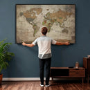 World Map Canvas Print – Framed Travel Map Wall Art for by MyGreatCanvas | Canvas Wall Art Prints | Photo Prints & Wall Decor
