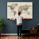Detailed World Map Wall Art Canvas Print by MyGreatCanvas | Canvas Wall Art Prints | Photo Prints & Wall Decor