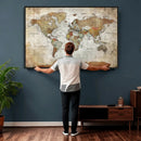 World Map Wall Art Canvas Print, Modern Decorative Framed Map Artwork Prints for Living Room, Office, Bedroom Wall Decor by MyGreatCanvas | Canvas Wall Art Prints | Photo Prints & Wall Decor