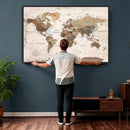 World Map Canvas Print – Framed Travel Map Wall Art for by MyGreatCanvas | Canvas Wall Art Prints | Photo Prints & Wall Decor