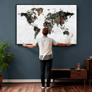 Large World Map Canvas Print – Framed Travel Map Wall Art