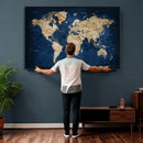 World Map Canvas Print – Framed Travel Map Wall Art for