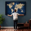 World Map Canvas Print – Framed Travel Map Wall Art for