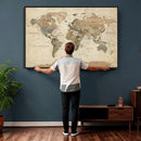 Vintage World Map Canvas Wall Art - Rustic Grunge Texture by MyGreatCanvas | Canvas Wall Art Prints | Photo Prints & Wall Decor