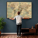 Vintage World Map Wall Art | Ready to Hang and Framed by MyGreatCanvas | Canvas Wall Art Prints | Photo Prints & Wall Decor