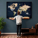 Minimalist World Map Canvas Wall Art - Watercolor Blue and by MyGreatCanvas | Canvas Wall Art Prints | Photo Prints & Wall Decor