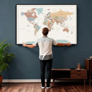 Pastel Colors World Map Wall Art Canvas Print by MyGreatCanvas | Canvas Wall Art Prints | Photo Prints & Wall Decor