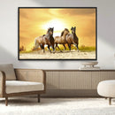 Wild Horses Wall Art Canvas Print – Framed Galloping Herd