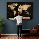 Extra Large World Map Canvas Print – Detailed Map Classic