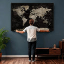 Detailed World Map Wall Art Print - Large Framed World Map