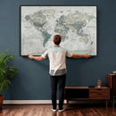 Neutral Vintage World Map Canvas Wall Art Print, Classic Map by MyGreatCanvas | Canvas Wall Art Prints | Photo Prints & Wall Decor