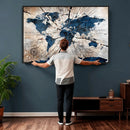 Rustic World Map Canvas Print – Framed Wall Art for Couples, by MyGreatCanvas | Canvas Wall Art Prints | Photo Prints & Wall Decor