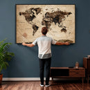 World Map Wall Art Canvas Print