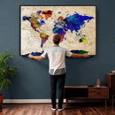 Colorful World Map Canvas Wall Art – Abstract Watercolor Map by MyGreatCanvas | Canvas Wall Art Prints | Photo Prints & Wall Decor