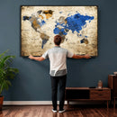 World Map Canvas Print – Colorful Abstract Travel Map,