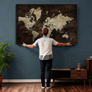 Blue World Map Canvas Wall Art – Framed Modern Travel Map by MyGreatCanvas | Canvas Wall Art Prints | Photo Prints & Wall Decor