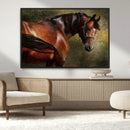Majestic Brown Horse Wall Art Canvas Print – Framed