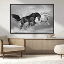 Wild Horses Wall Art Canvas Print – Framed Black and White by MyGreatCanvas | Canvas Wall Art Prints | Photo Prints & Wall Decor