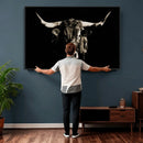 Black Bull Wall Art Canvas Print, Dark Longhorn Portrait by MyGreatCanvas | Canvas Wall Art Prints | Photo Prints & Wall Decor