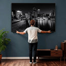 Boston Wall Art Canvas Print, Boston City Downtown Night by MyGreatCanvas | Canvas Wall Art Prints | Photo Prints & Wall Decor