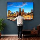 Boston Wall Art Canvas Print, Boston City Downtown Night by MyGreatCanvas | Canvas Wall Art Prints | Photo Prints & Wall Decor
