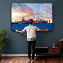 Chicago Wall Art Canvas Print - Chicago City Downtown Night by MyGreatCanvas | Canvas Wall Art Prints | Photo Prints & Wall Decor