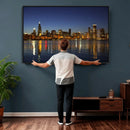 Chicago Wall Art Canvas Print - Chicago City Downtown Night by MyGreatCanvas | Canvas Wall Art Prints | Photo Prints & Wall Decor