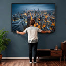 Chicago Wall Art Canvas Print - Chicago City Downtown Night by MyGreatCanvas | Canvas Wall Art Prints | Photo Prints & Wall Decor