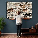 Farmhouse Animals Horse Longhorn Cow Wall Art Canvas Print - by MyGreatCanvas | Canvas Wall Art Prints | Photo Prints & Wall Decor