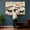 Wild Horses Wall Art Canvas Print - Abstract Farm Longhorn by MyGreatCanvas | Canvas Wall Art Prints | Photo Prints & Wall Decor