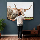 Texas Catle Longhorn Wall Art Canvas Print for Farmhouse by MyGreatCanvas | Canvas Wall Art Prints | Photo Prints & Wall Decor