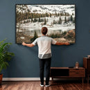 Snowy Mountain Landscape Wall Art Canvas Print, Alpine Pine by MyGreatCanvas | Canvas Wall Art Prints | Photo Prints & Wall Decor