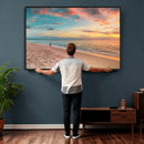 Beach Walk Wall Art Canvas Print – Soft Coastal Photography by MyGreatCanvas | Canvas Wall Art Prints | Photo Prints & Wall Decor