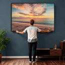 Sunset Beach Wall Art Canvas Print – Soft Coastal by MyGreatCanvas | Canvas Wall Art Prints | Photo Prints & Wall Decor