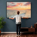 Sunset Beach Wall Art Canvas Print – Soft Coastal by MyGreatCanvas | Canvas Wall Art Prints | Photo Prints & Wall Decor