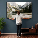 Lake Braies Alpine Landscape Wall Art Canvas Print, by MyGreatCanvas | Canvas Wall Art Prints | Photo Prints & Wall Decor