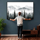 Misty Pine Forest Mountain Landscape Wall Art Canvas Print by MyGreatCanvas | Canvas Wall Art Prints | Photo Prints & Wall Decor
