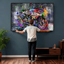 Graffiti Motorcycle Wall Art Canvas Print, Urban Street Art by MyGreatCanvas | Canvas Wall Art Prints | Photo Prints & Wall Decor