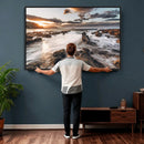 Rocky Coast Ocean Sunset Wall Art Canvas Print, Dramatic by MyGreatCanvas | Canvas Wall Art Prints | Photo Prints & Wall Decor