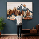 Layered Wooden Mountain Wall Art Canvas Print, Modern Rustic by MyGreatCanvas | Canvas Wall Art Prints | Photo Prints & Wall Decor