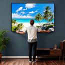 Tropical Beach Wall Art Canvas Print, Palm Tree Ocean by MyGreatCanvas | Canvas Wall Art Prints | Photo Prints & Wall Decor
