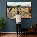 Texas Longhorn Wall Art Canvas Print, Western Ranch Cattle by MyGreatCanvas | Canvas Wall Art Prints | Photo Prints & Wall Decor