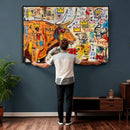 Basquiat Style Bull Graffiti Wall Art Canvas Print, Street by MyGreatCanvas | Canvas Wall Art Prints | Photo Prints & Wall Decor