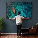 Turquoise Ocean Boat Wall Art Canvas Print by MyGreatCanvas | Canvas Wall Art Prints | Photo Prints & Wall Decor