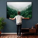 Misty Pine Forest Wall Art Canvas Print, Foggy Evergreen by MyGreatCanvas | Canvas Wall Art Prints | Photo Prints & Wall Decor