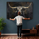 Rustic Longhorn Bull Wall Art Canvas Print – Vintage Western by MyGreatCanvas | Canvas Wall Art Prints | Photo Prints & Wall Decor