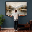 Abstract Landscape Wall Art Canvas Print, Modern Lake by MyGreatCanvas | Canvas Wall Art Prints | Photo Prints & Wall Decor